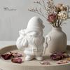 Decoración de Mesa Navideña Figura de Papá Noel Impresa en 3D para Pintar DIY, Adorno Festivo Navideño para Habitación, Figura de Resina Blanca para Estante de Escritorio
