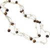 Retro Pearl Tiger Eye Layered Necklace: High-End Fashion Sweater Chain