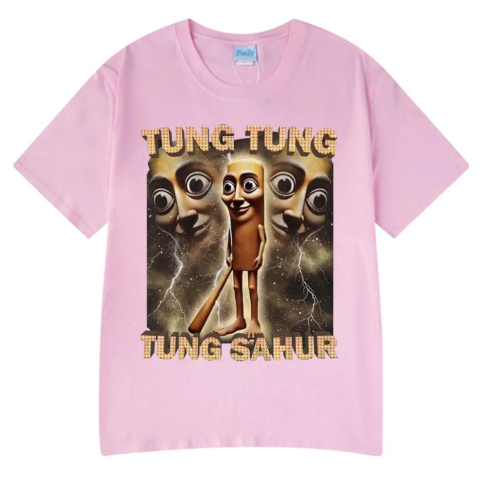 Tung Tung Tung Sahur Vtipné Meme Tričko s Baseballovou Pálkou Pánské Oblečení Módní Humor Styl Trička Unisex Letní O-výstřih Topy Tričko