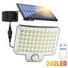 240LED solar powered body sensing wall light with three light modes IP65 split mounting Remote control and rotatable