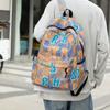 Women Large Capacity Backpack Men's Graffiti Print Backpack Student Schoolbag