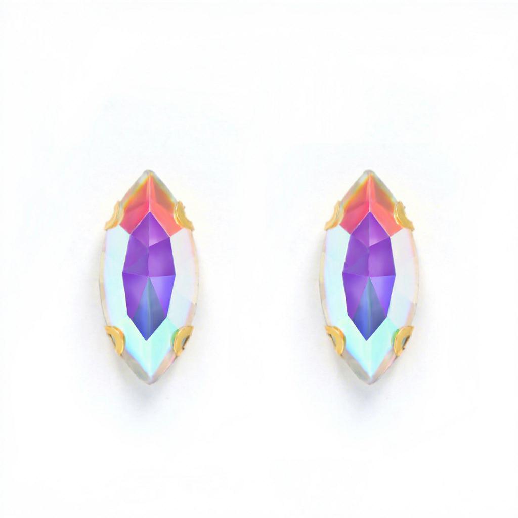 Customized Color Crystal Glass Sew-On Rhinestones Wedding Dresses Shoes Nails Accessories Loose Marquise
