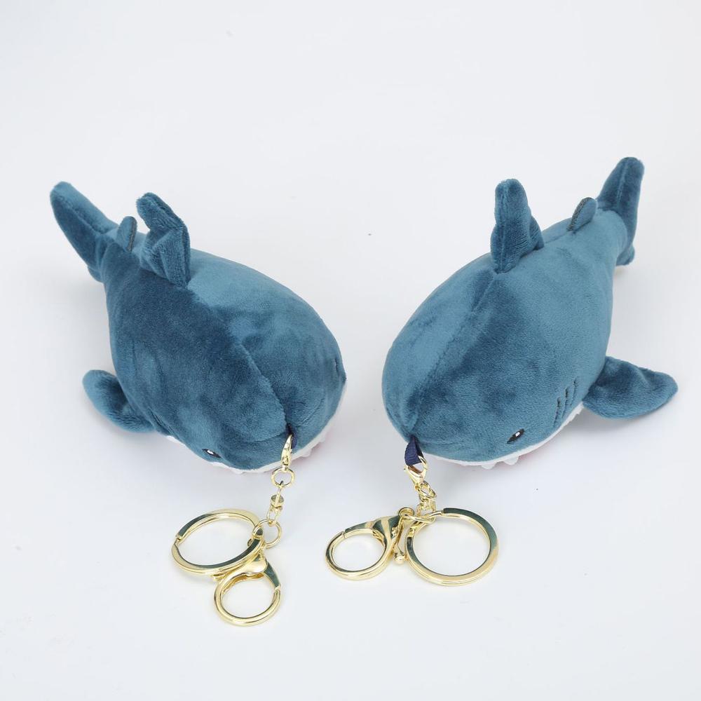 Pendant Toys Backpack Keychain 15cm Simulation Shark Plush Toy Plush Key Chain Shark Keychain