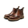 Brittiska High-end Chelsea Boots Herrskor Äkta Läder Retro Mode Casual Herr Läderskor Brock Högskaftade Korta Stövlar Botas