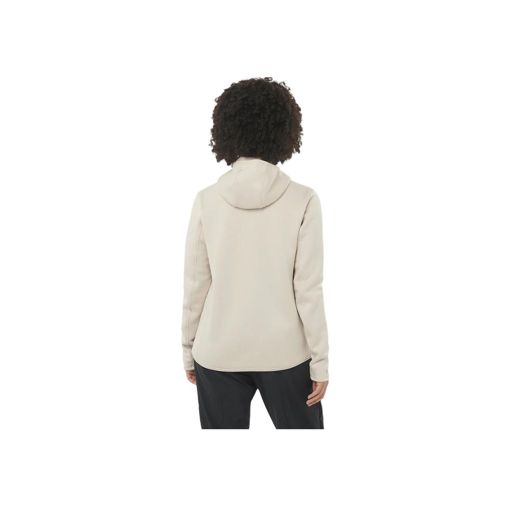 Salomon Outline Warm Hooded Solid Color Casual Long Sleeve Jacket Women jackets Off-White C23266