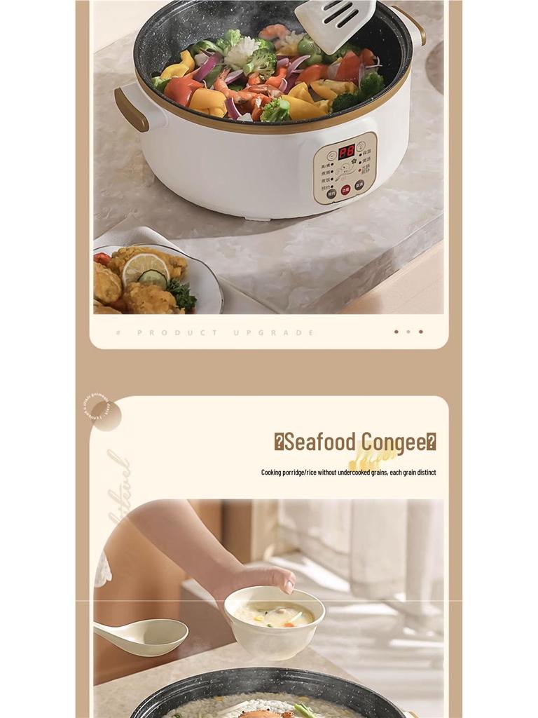 Wielofunkcyjny parowar elektryczny: Stal nierdzewna, Trójwarstwowy, Minutnik, do gotowania na parze, gotowania i duszenia