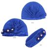 Flower Pearl Turban Pleated Inner Hijab Hat Women Chemo Cap Muslim Headscarf Beanies Bonnet Arab Islamic Hair Loss Turbante