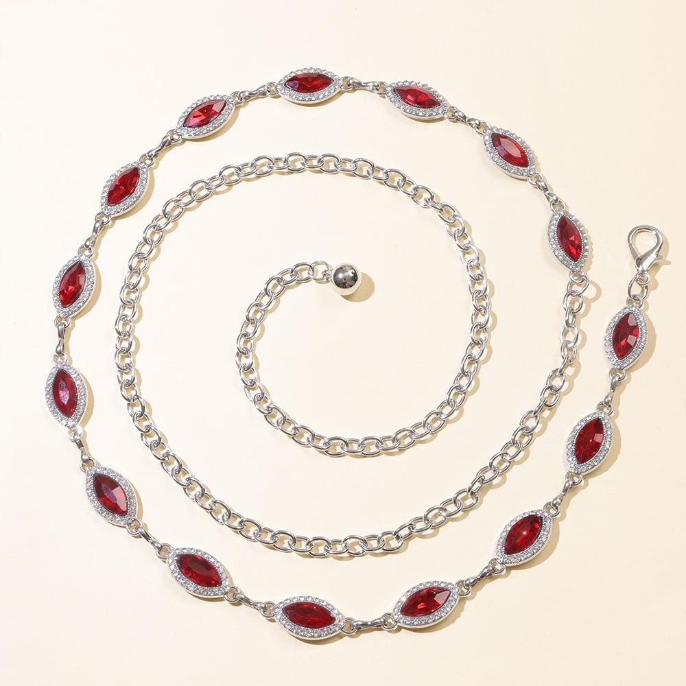 Metal Rhinestone Belly Belts Gold Y2K Waistband Colorful Crystal Waist Chain  Decorative Jeans