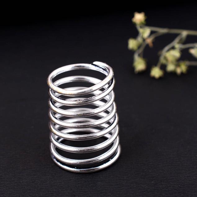 

Срібний кільце від артриту ручної роботи, регульоване, подвійне, оксидоване, з перехресним візерунком, у стилі бохо, племінний дизайн, ювелірний виріб, подарунок для жінок та чоловіків 12 срібний