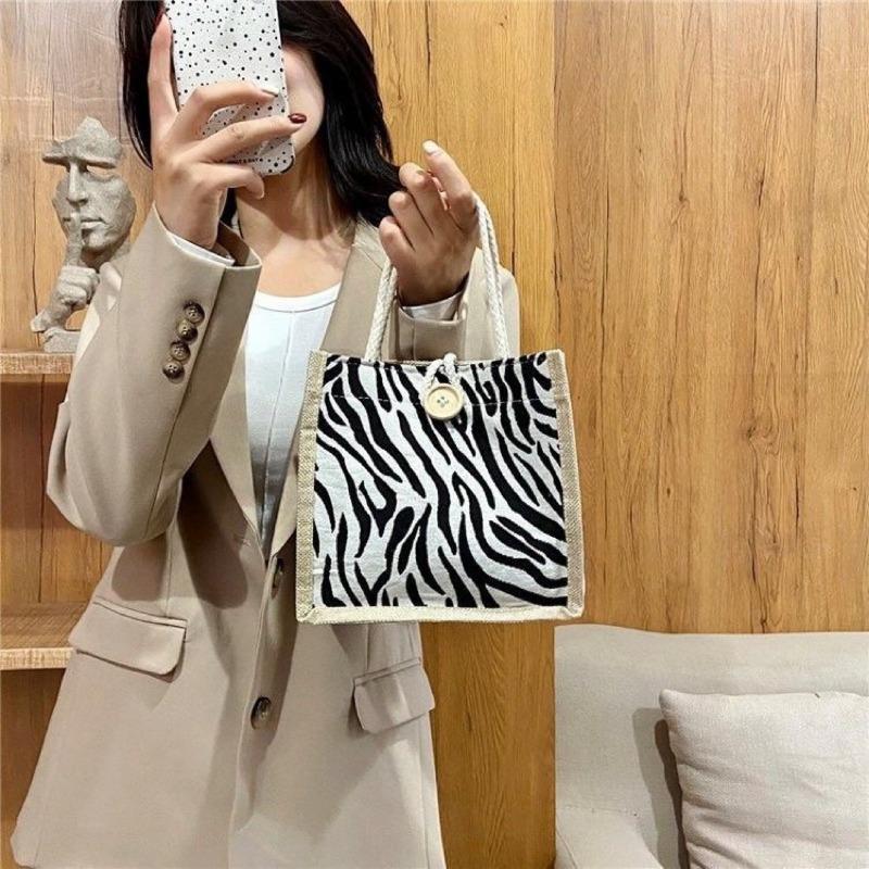 

Fashion Houndstooth Woven Tote Bag for Women Casual Shoulder Handbag Large Capacity Linen Shopper Bag Summer Beach Travel Shopping Purse темно-синього кольору