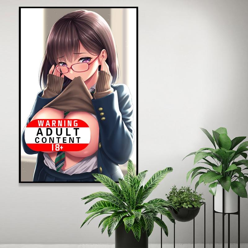 Azjatycka studentka seksowny plakat dekoracyjny na płótnie Niezcenzurowana japońska dziewczyna grafika ścienna druk malarstwo malarstwo ścienne