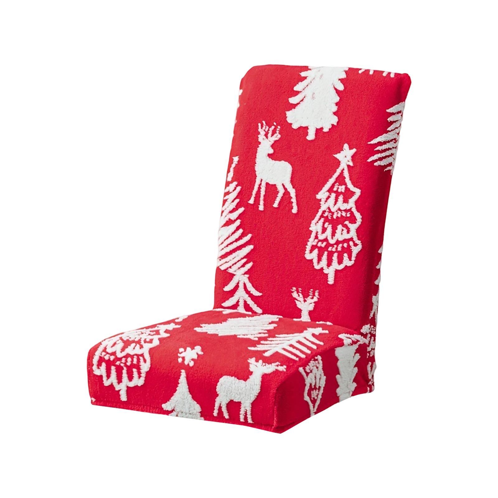 

Christmas Chair Covers,High Stretch Removable Washable Chair Seat Protector Cover For Christmas Decoration Christmas Theme Decor One Size