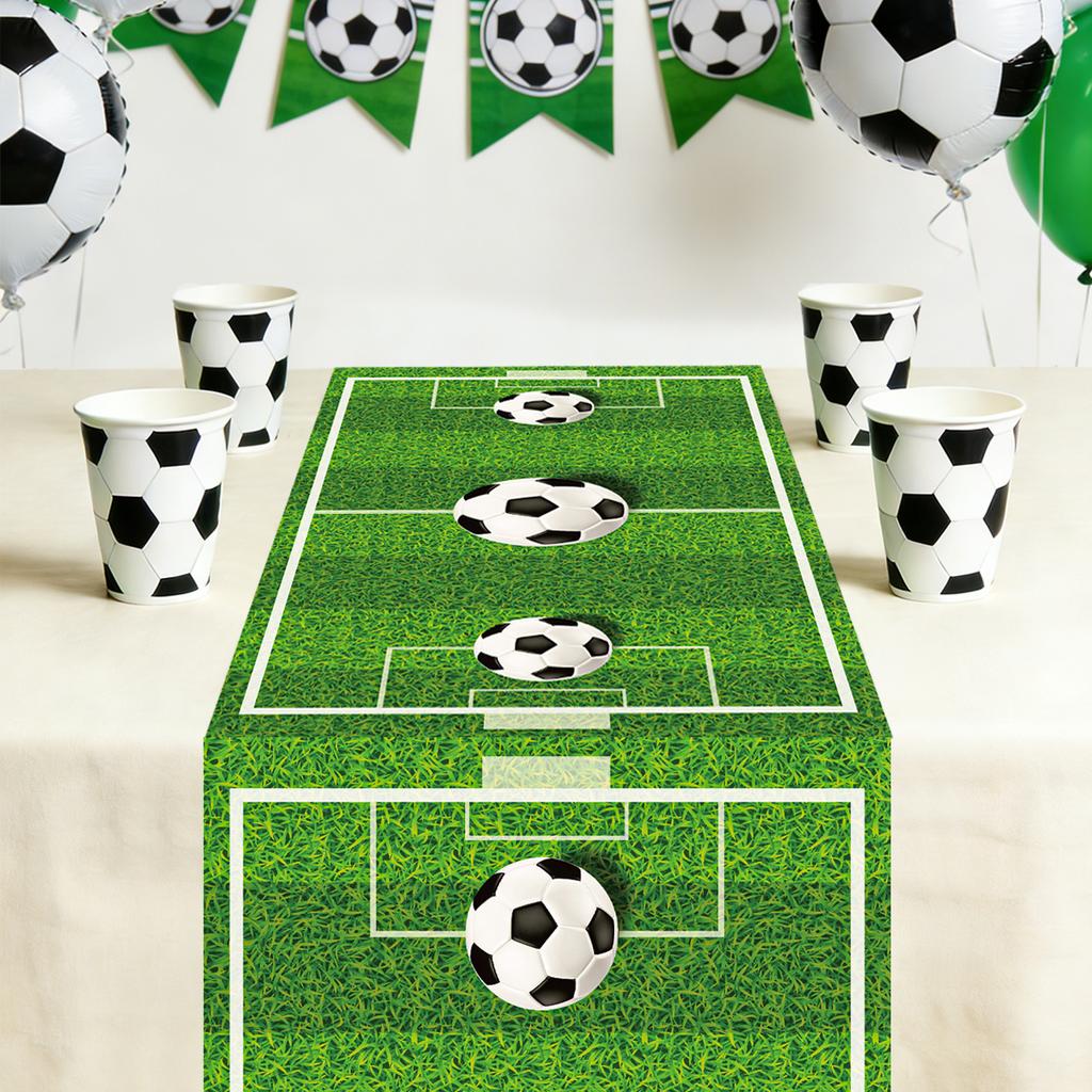 Soccer Themed Table Runner Football Birthday Party Decorations Boys Favors Soccer Grass Table Cover Baby Shower Supplies