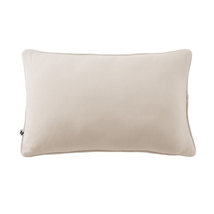 Coussin déhoussable - GAIA - 40 x 60 cm - Gaze de coton - Beige - Passepoil élégant