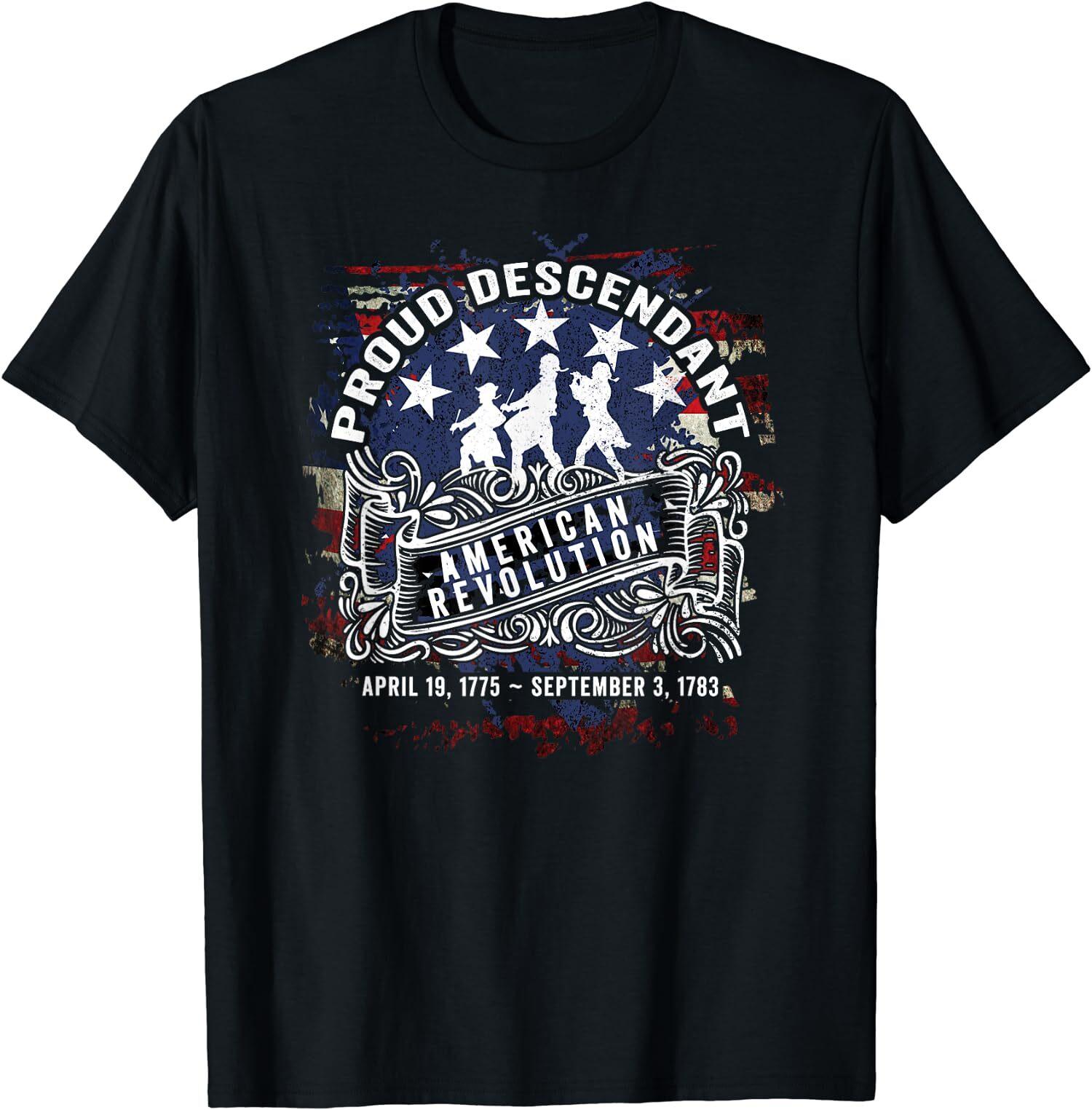 NEW LIMITED Veteran Proud Descendant American Revolution Fife and Drum T-Shirt XXXXL