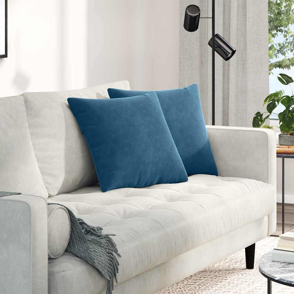 Sofa Cushions 2 Pieces Blue 45 x 45 cm Cord Fabric
