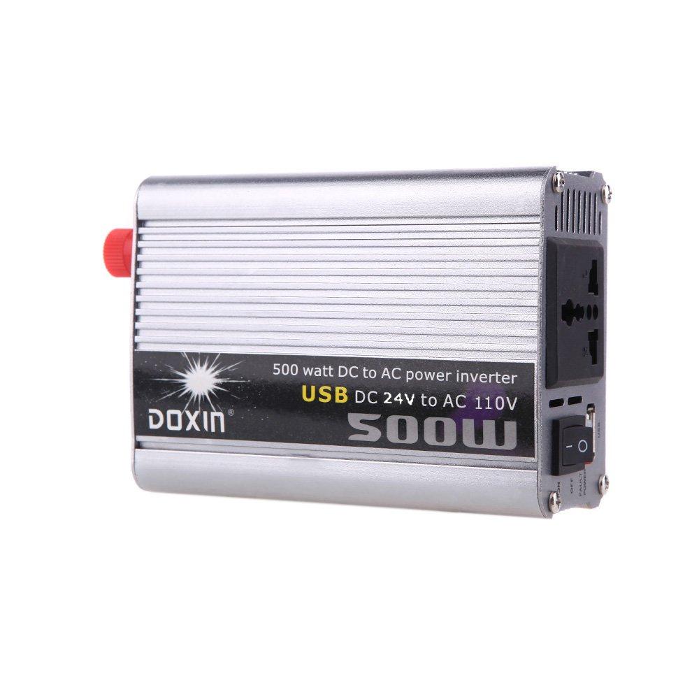 

Eaglerich Автомобільний інвертор Автомобільний перетворювач живлення 500 Вт Ватт DC 24V AC 110V до USB адаптера Портативний трансформатор напруги Автомобільний зарядний пристрій Блок живлення