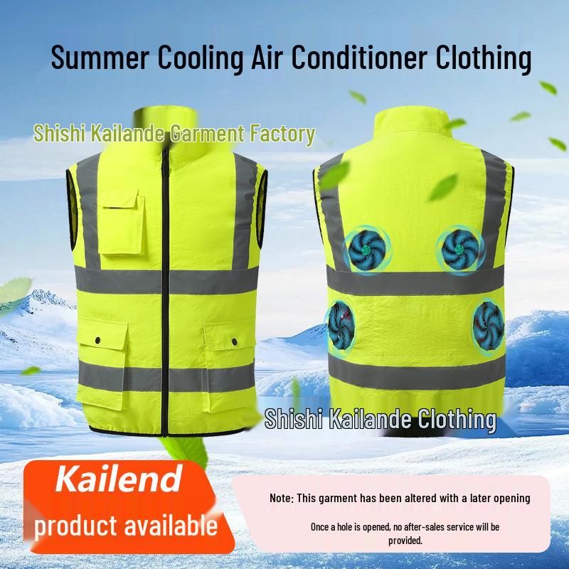 Unisex Summer Reflective Vest with Fan - Heatstroke Prevention & Cooling Function
