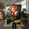 Naruto Sakura Haruno pattern Flannel Blanket, High quality Comfortable for All Seasons, Home Decor, Warmth and Comfort, Perfect for Gifts.