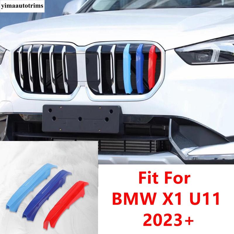 

3PCS Car Front Grille Three Color Grill Decoration Strip Buckle Type Network Strip Cover Accessories For BMW X1 U11 - 2025