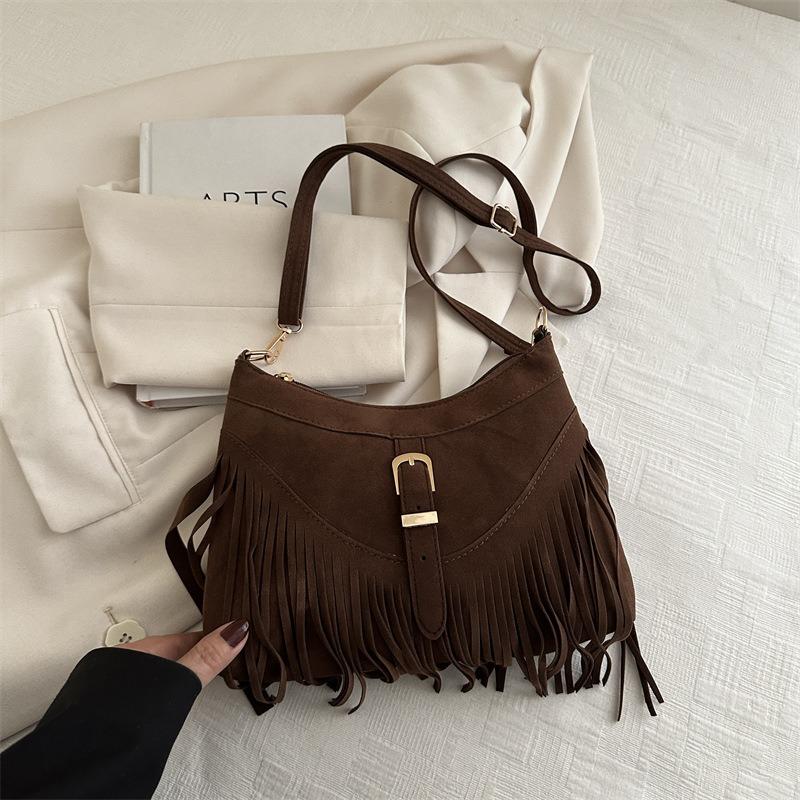 Women Summer Fringe Bohemian Retro Small Daily Crossbody Tote Bag