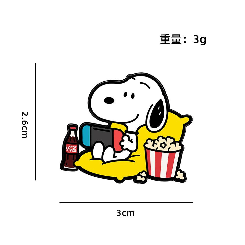

Cute cartoon Snoopy series metal badge set brooch creative animation children s gift accessories
