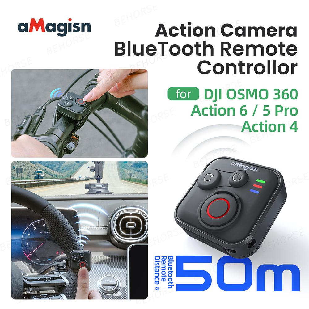 Bluetooth-Fernbedienung für DJI Osmo 360/Action 6/5 Pro/4, 50m kabellos, lange Akkulaufzeit, Fernsteuerung, Kamera-Zubehör