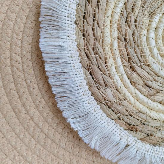 7/9Pcs/Set Boho Wall Basket Decoration Handmade Woven Round Flat Wall Hanging Decor Bohemian Decorative Rustic Rattan Seagrass Wicker Wall Art