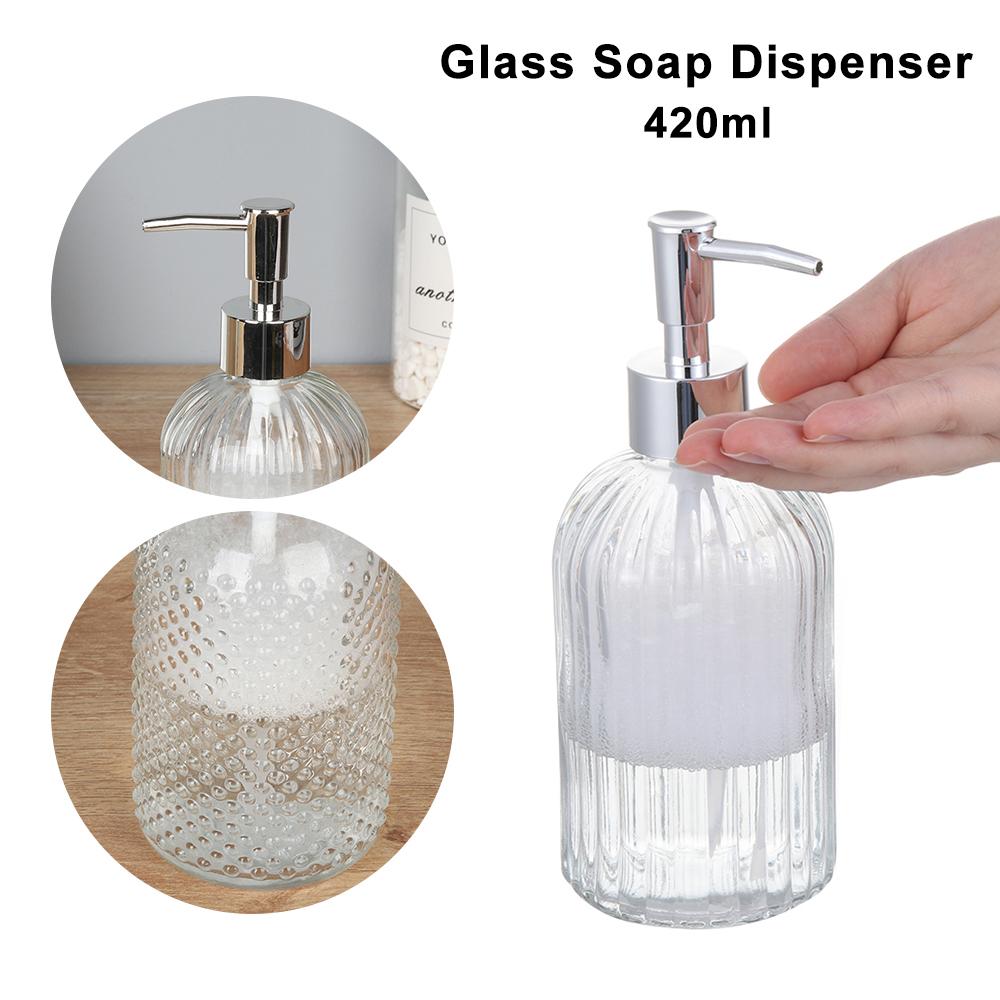 

450ml High Quality Shower Bathroom Lotion Liquid Soap Dispenser Glass Vintage Hand Washing Bottle 3