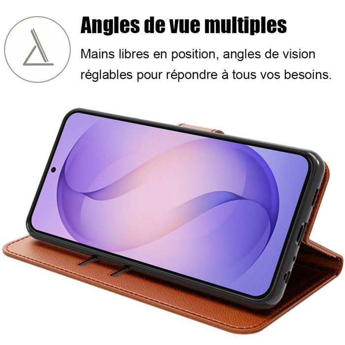 Coque pour Samsung Galaxy S26 Plus, Protection Intégrale Anti-Rayures Cuir Synthétique - Marron