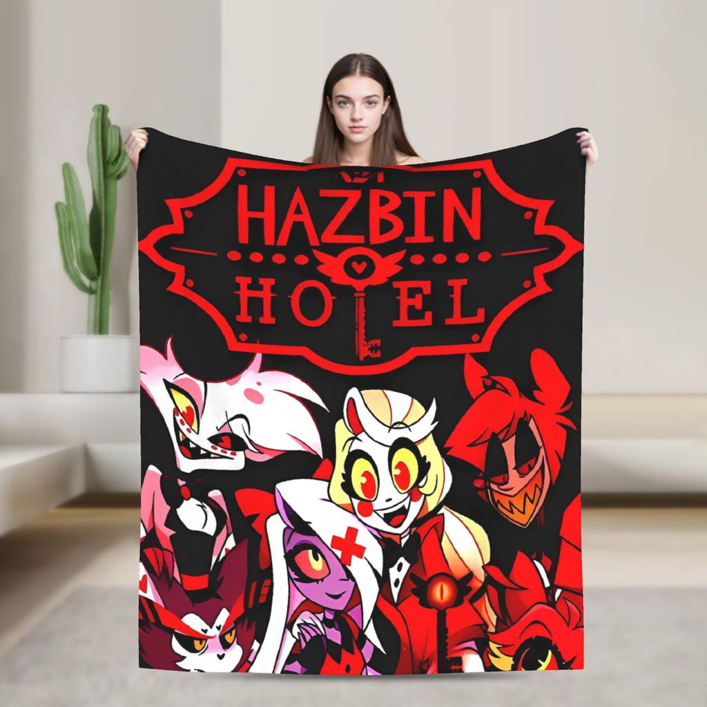 VOX H-Hazbin Hotel Alastor Game Flannel Blankets Super Soft Throw Blanket for Home Decor Office Print Bedspread Sofa Bed Cover