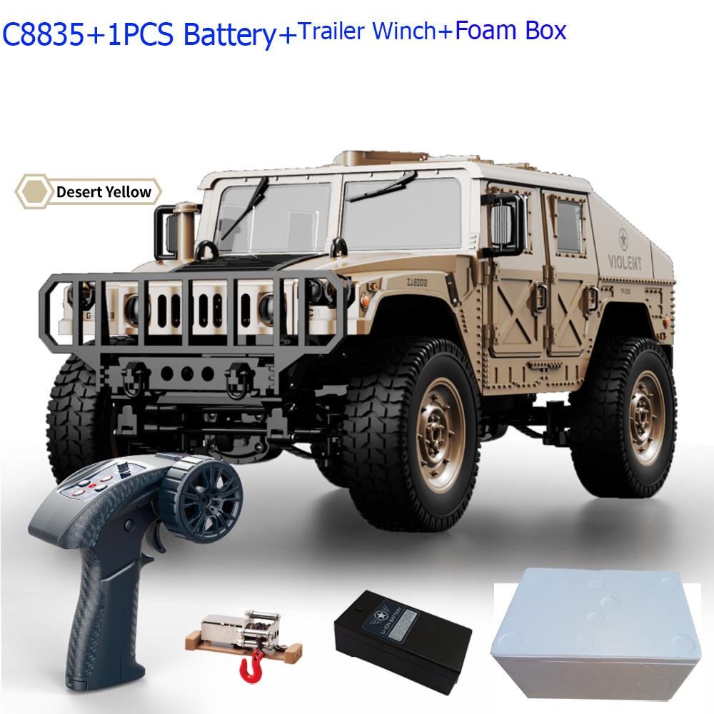 C8835 1:14 RC Car 2.4G Remote Control Car 4WD Off-road Climbing Simulation All-terrain RC Crawler Military Jeep JJRC RC Toys