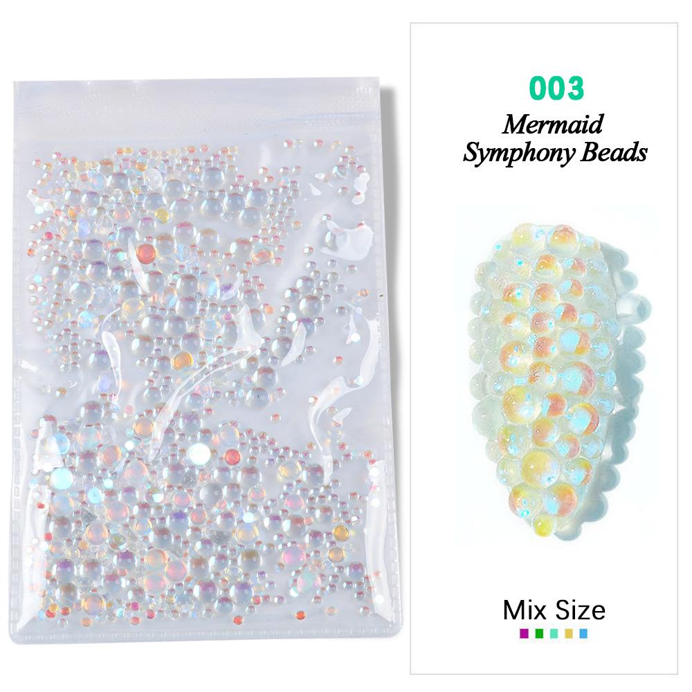 Symphony Nail Art Mermaid Glass Bead Aurora Candy Color Nail Art Trinket Diy Nail Art Nail Drill