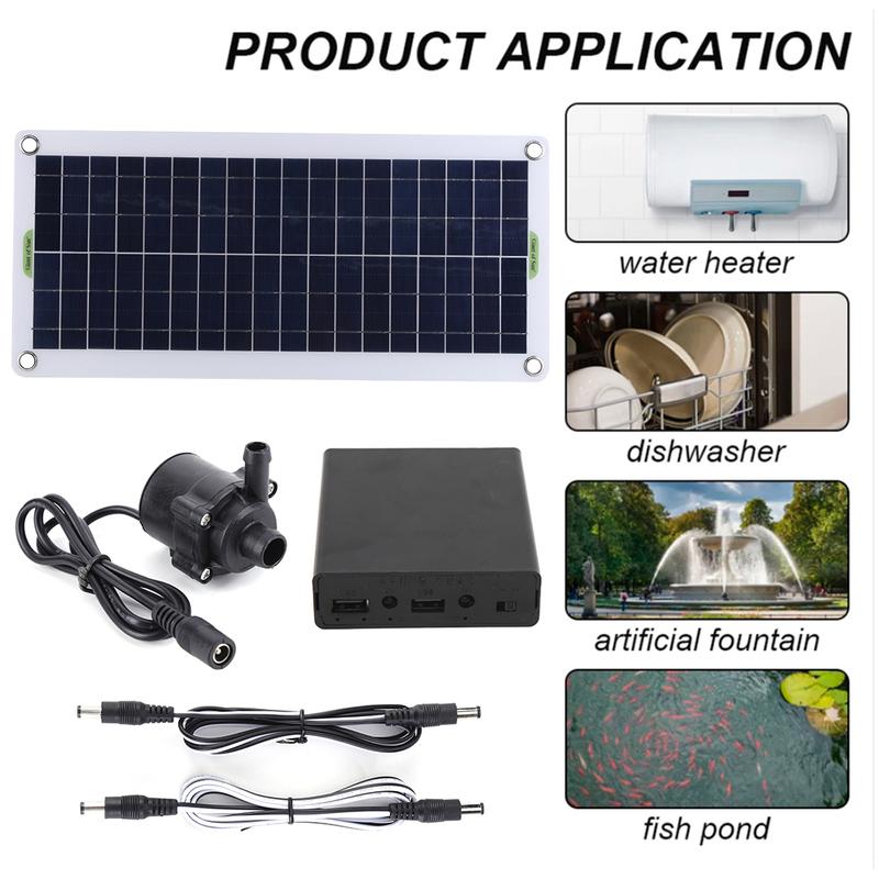 18V 30W Solar Panel Pump Watering System Water Fountain Garden Decor Energy Saving Kits for Outdoor Fish Tank Water Reservoir