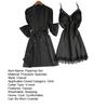 Set Pigiama e Vestaglia da Notte per Donna con Bordi in Pizzo Mini Abito da Notte e Vestaglia a 3/4 Set Pigiama 2 Pezzi Camicia da Notte Sexy Biancheria da Notte per Sposa