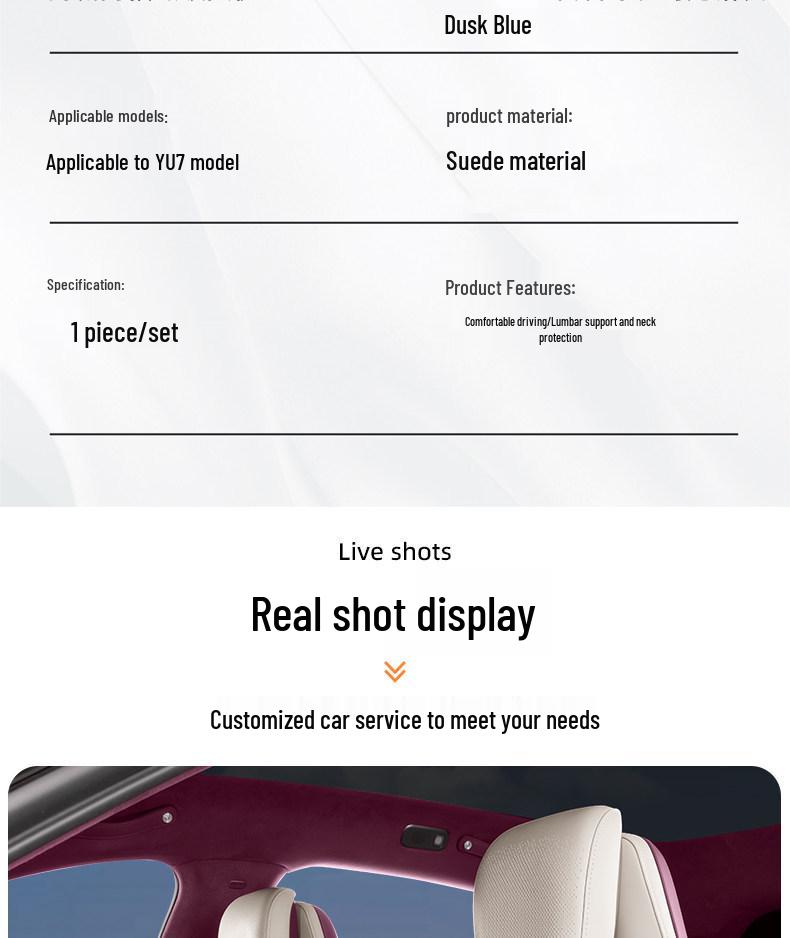Neck Protection Pillow for Xiaomi YU7/Ultra Car - Magnetic Headrest & Lumbar Support