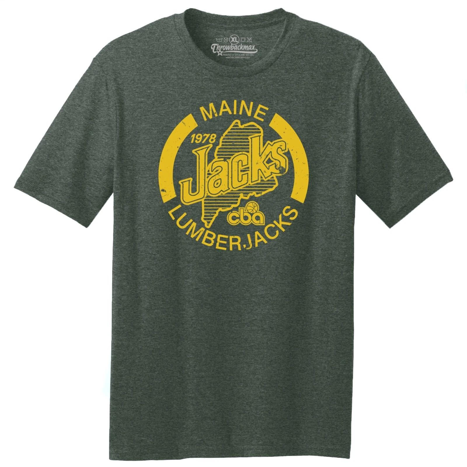 

Maine Lumberjacks 1978 CBA Logo Basketball TRI-BLEND Tee Shirt - Green Heather 4XL