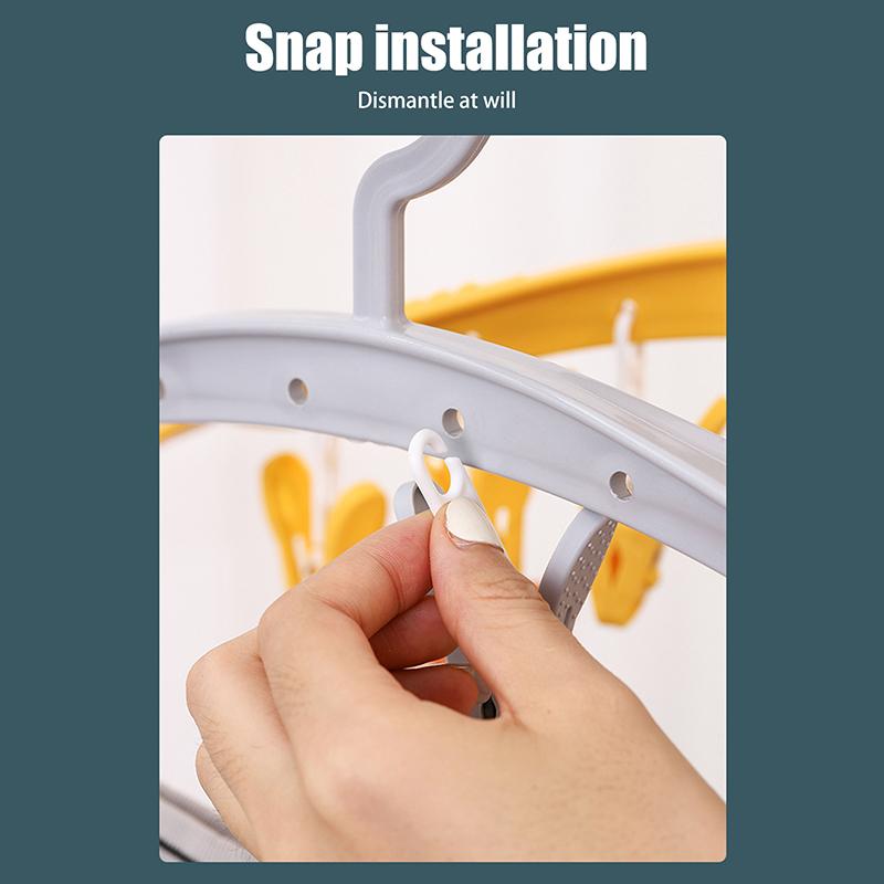 Umeraș Multifuncțional de Uz Casnic Fără Urme Rezistent la Vânt Plastic Îngroșat Uscare Lenjerie Șosete Clip Umeraș