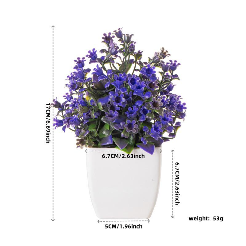 Fiora Finta in Vaso Mini per Decorazione Interna - Ornamento Creativo e Raffinato per Casa e Scrivania