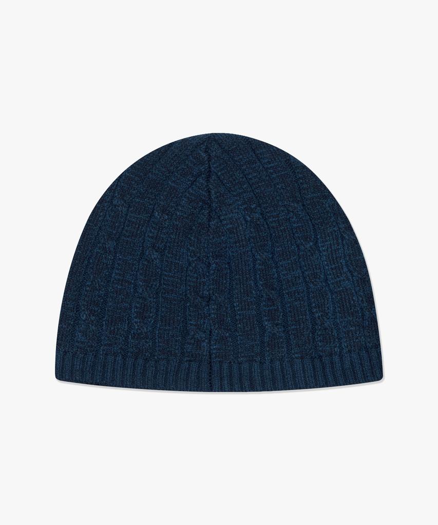 LMC Emb Bear Cable Knit Beanie Navy