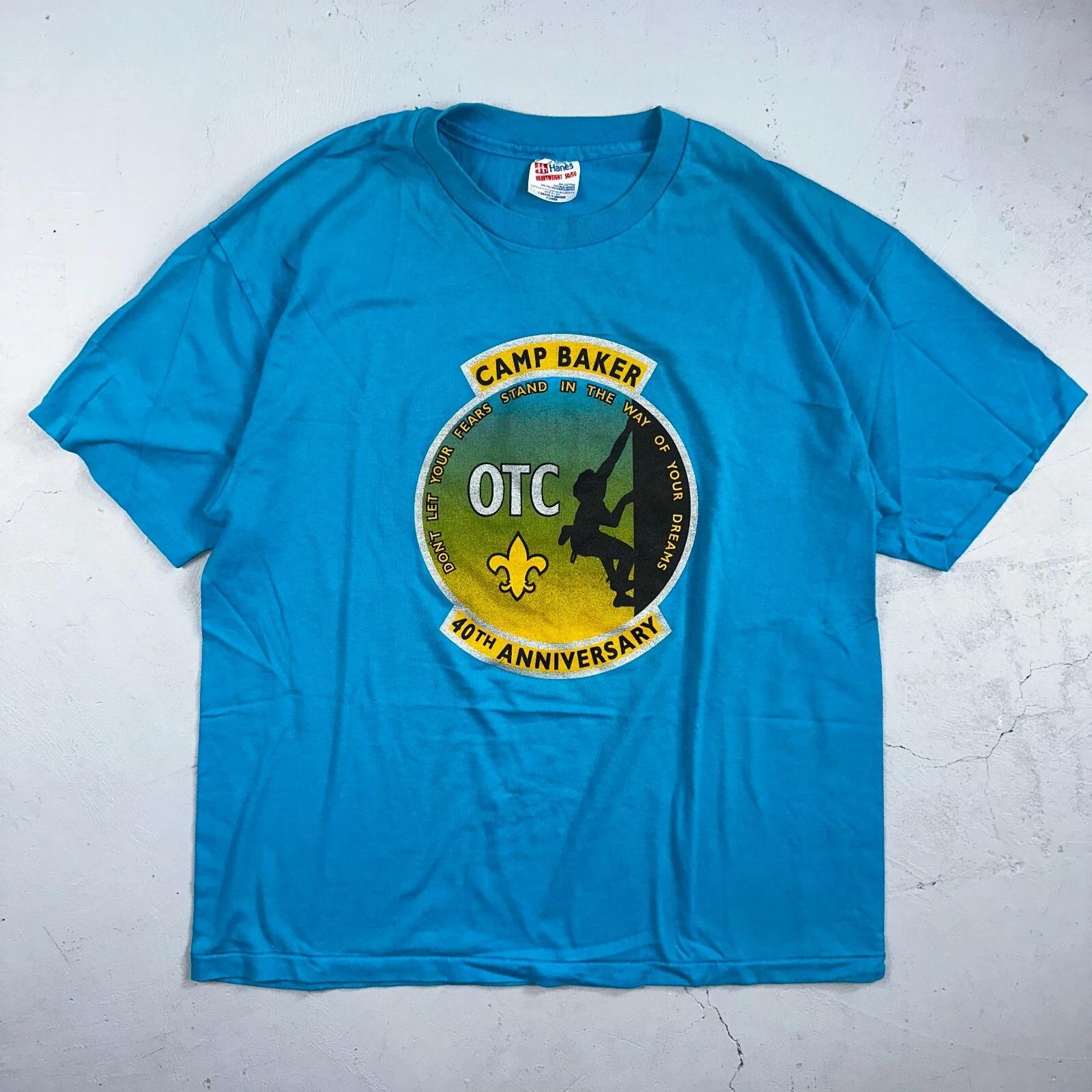 OTC Portland Oregon Camp Baker Hanes VTG T Shirt 90s Single Stitch Hike Climb 3XL