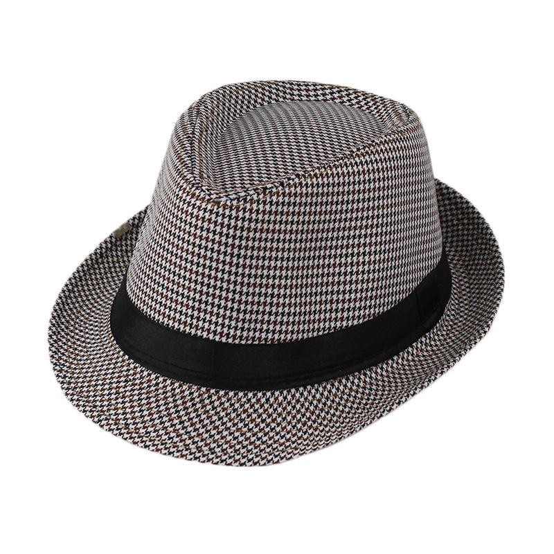 Cappelli Fedora Estivi per Uomo Mezza Età Cappellino Lino Panama Monocolore Jazz Cappello Cowboy Uomo Donna Festa Britannica Cappello da Sole