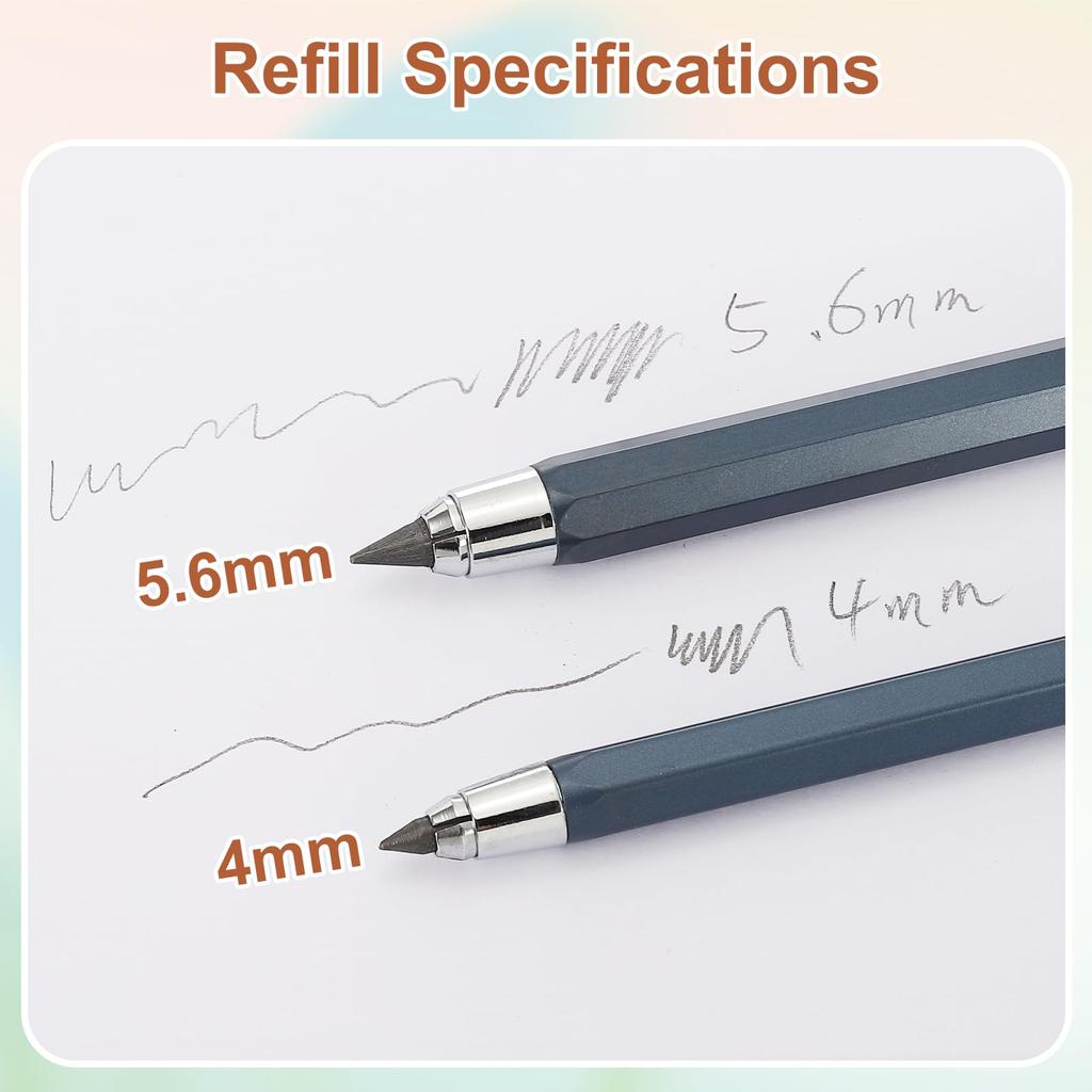 PATIKIL Mechanical Pencil Lead Holder Large Automatic Holder 20 Pencils with 2B Lead for Pink 5.6mm Drawing, Art, Sketching, Woodworking,