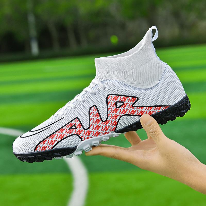 Football Shoes High Top Men's Broken Nails Long Nails Students Youth Sports Turf Competition Training Non-slip Sneakers