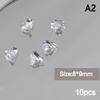 10 Stück Eis Durchsichtig Nagelkunst Kristall Glänzend Klar Spitzer Boden Glasstein 3D DIY Maniküre Dekoration Zubehör