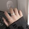 New Simple And Creative Geometric Female 925 Sterling Silver Jewelry Temperament Brushed Hollow Cross Opening Rings TYB513
