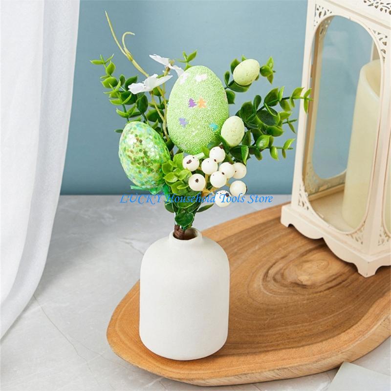 J0MC Unique Easters Foam Eggs Flower Bundle Display For Family Gatherings And Event
