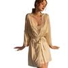 Sexy pajamas women's ice silk 1011 new lace pure desire suspender nightdress summer nightgown spring with chest pad