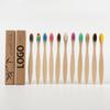 Ready Stock Custom Logo Packaging Kids Soft Natural BPA Free Biodegradable Kraft Box Bamboo Toothbrush