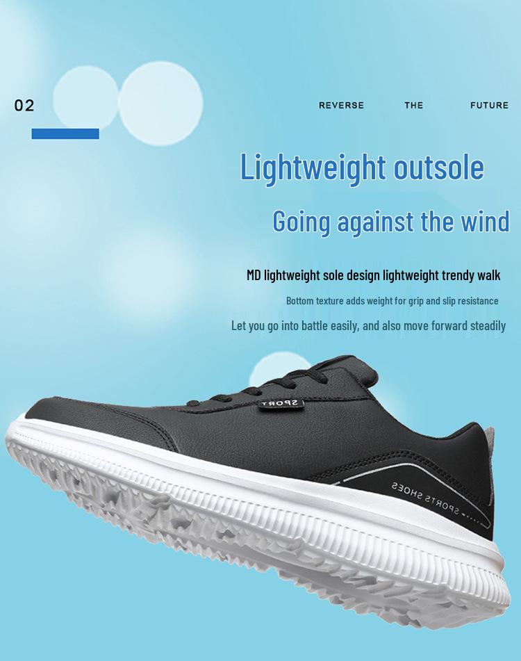Extra Large Men's Waterproof Leather Sneakers - Sizes 45-48, Ideal for Rain, Spring, and Kitchen Work
